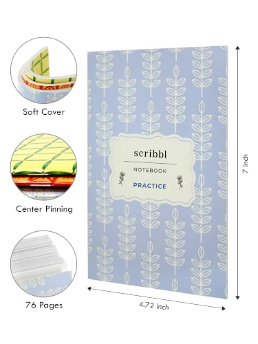 Image of DOODLE Set of 3 B6 Notebooks | 12 x 18 cm Soft Cover | 76 Pages Each | Compact Ruled Scribbl Notebooks for Notes, Plans, Practice, Journaling, School, College & Everyday Writing