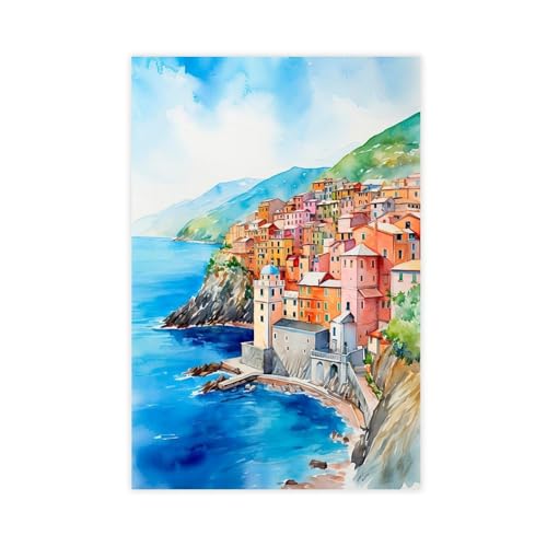 Peinture sur toile Manarola de qualité supérieure pour décoration murale élégante