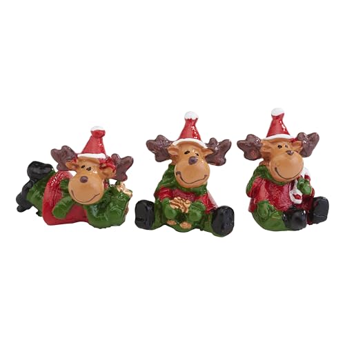 VBS Mini Rentier Onni, 3 Stück - Schöne Dekofiguren aus Polyresin,...