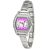 Barsoi Timest - Barsoi - Damenuhr Italian Charms mit Strass Rechteckig Analog Quarz BJ1048