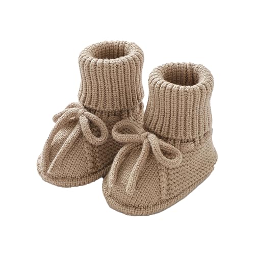 Chaussons bébé nouveau-né nouveau-né chaussettes chaussures tricot crochet garçon et fille chaussures confortables garçon 12 m chaussures, café, 0-3 mois