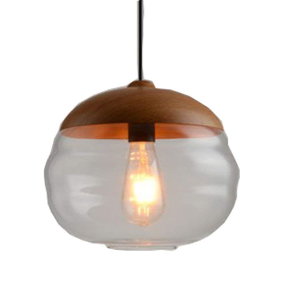 SXECAEPS Modern creative chandelier Retro Single Industrial Style Restaurant Creative Glass Lampshade (25Cm*26Cm),A-White Light