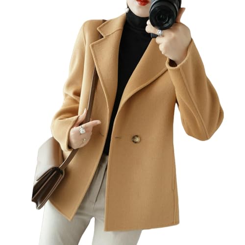 Veste en tweed court pour femme en cachemire chaud automne hiver