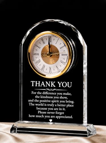 Glass Desk Clock with Inspirational Quote