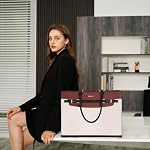 MOSISO Laptop Bag for Women, 15.6 inch Laptop Tote Bag, Waterproof Leather Decorative Buckle Work Bag, Large Capacity Computer Briefcase Handbag Shoulder Bag for Teacher Office Travel, Black