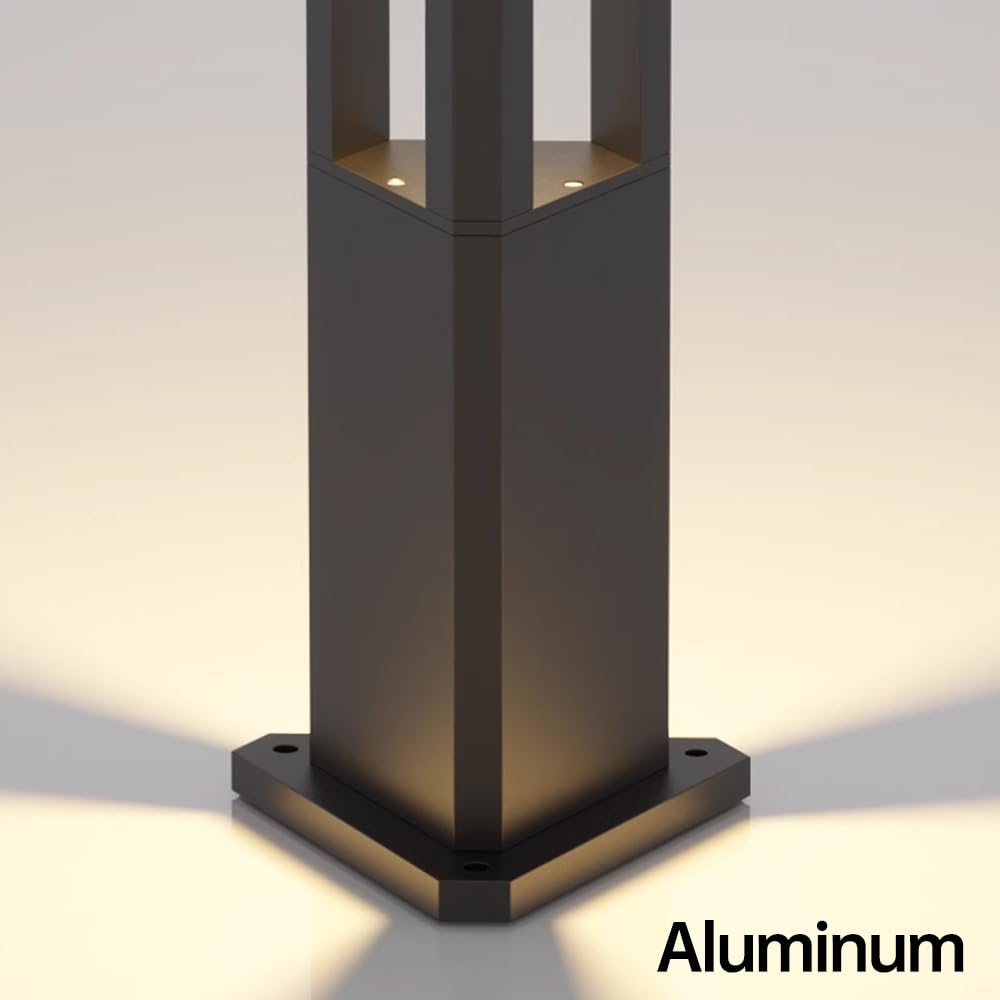 Luz moderna del camino del paisaje Iluminación LED negra del camino Iluminación del bolardo impermeable al aire libre del aluminio Luces de la entrada Lámpara de pie al aire libre para la decoración d