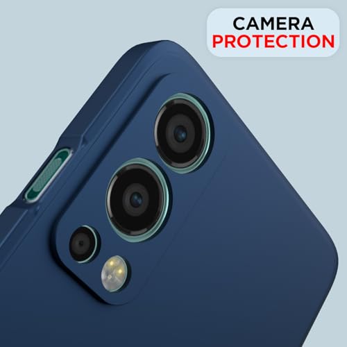 Image of Outlouders Back Cover for Oneplus Nord 2 5G | Camera Protection | Durable Soft Matte Silicone Bumper Case (Blue)