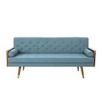 Christopher Knight Home Aidan Mid Century Modern Tufted Fabric Sofa, Blue