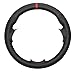 Eiseng DIY Sew Stitch Customized Steering Wheel Cover for 1 Series E81 E82 E87 E88 2008-2013/3 Series E90 E91 E92 E93 2006-2011 / Black Breathable Interior Accessories (Leather+Red Mark)