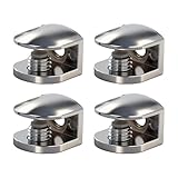 Pevlkawr Soporte Estante Cristal Abrazadera de Vidrio Ajustable Soporte Balda Cristal 4 Piezas de Aleación de Zinc para Balaustradas Pasamanos Madera Cristal 8-10MM