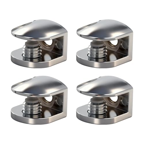 Pevlkawr Soporte Estante Cristal Abrazadera de Vidrio Ajustable Soporte Balda Cristal 4 Piezas de Aleación de Zinc para Balaustradas Pasamanos Madera Cristal 8-10MM