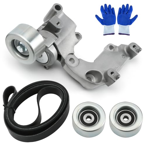 Image of 38410 Drive Belt Tensioner Pulley Kit Compatible with Lexus ES350 2007-2012, RX350 2007-2012, for Toyota Avalon 2005-2012, Camry 2007-2011, Sienna 2007-2010 3.5L V6 Replace 89158 7PK2090