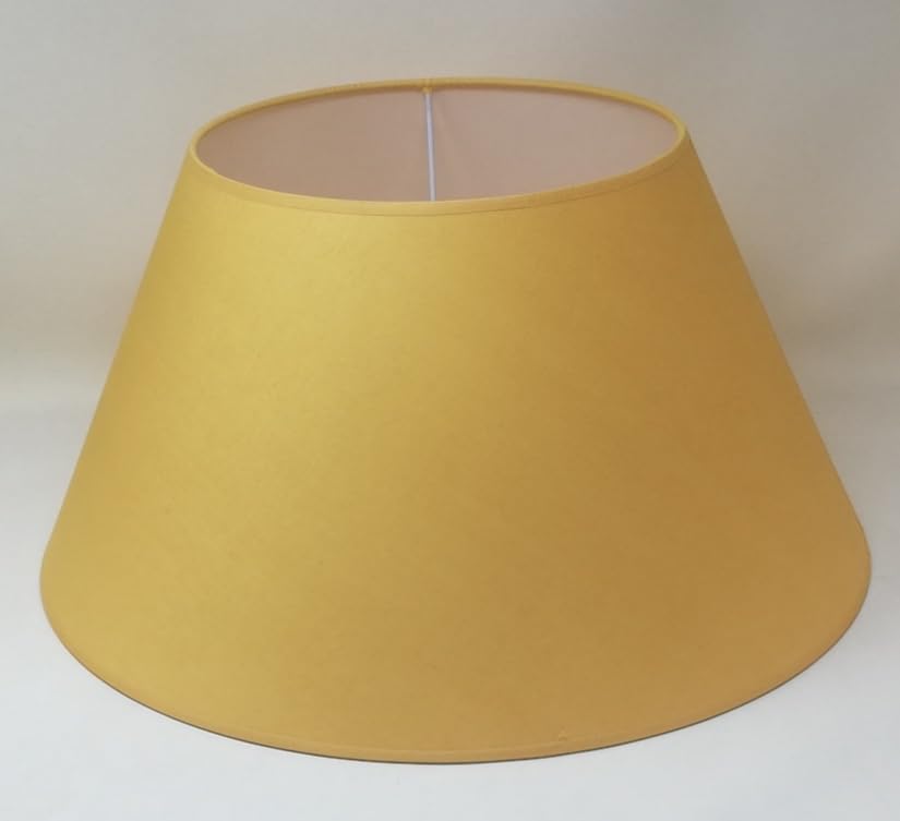 Paralume Cilindro Con Tessuto Cotone, Fatto A Mano, Per Lampada Da Tavolo, Sospensione, Piantana (50 Cm Diametro, 25 Cm Altezza, Avorio - 4