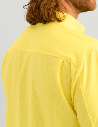 Image of HUK Men's Tide Point Kc Scott Original Artwork Short Sleeve Shirt, Fishing Button Down