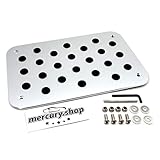 Mercury 汎用 アルミ フットプレート 削り出し フロアマット 用 [シルバー] ヘアライン仕上げ ボルトセット 30cm × 20cm 金属 アルミ合金 足元 ロゴ無し 車 ユニバーサル カーアクセサリー