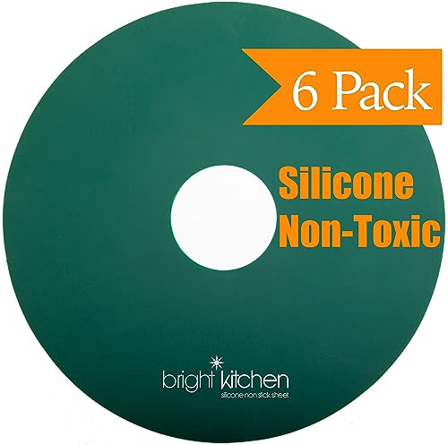 6 Silicone Dehydrator Sheets Non-Toxic For Nesco Round Dehydrators Fruit Roll Up Fruit Leather Circle Reusable Flexible Non Stick - 6 Flat Sheets #TOP5