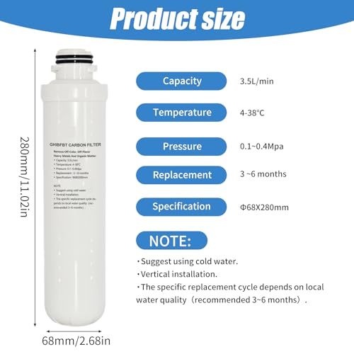 Boiling Water Tap Replacement Carbon Filter, Replacement Filter Scale Inhibition Carbon Filter for Instant Boiling Hot Water Tap Filter, Universal Integrated Tap Filter Cartridge for Home, Hotel