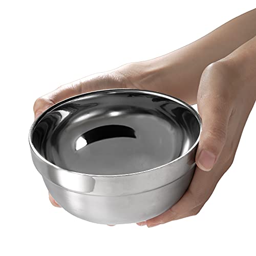 Yarlung 10 Pack Stainless Steel Bowls, 17 Oz Snacks Bowls Lightweight Salad Bowls, Double-Walled Metal Soup Bowls Serving Dishes For Sauces, Rice, Noodles, Ice Cream #TOP2