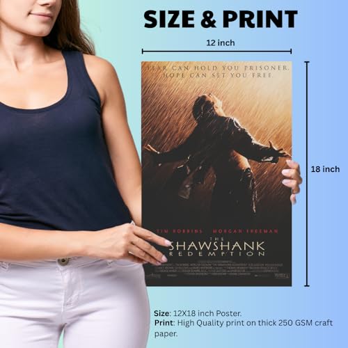 Image of Good Hope Hollywood Movie Shawshank Redemption Motivational Quote Poster (12 x 18 Inch) For wall decor home decor bedroom living room Gift Paintings wallpaper Hostel Boys Girls.