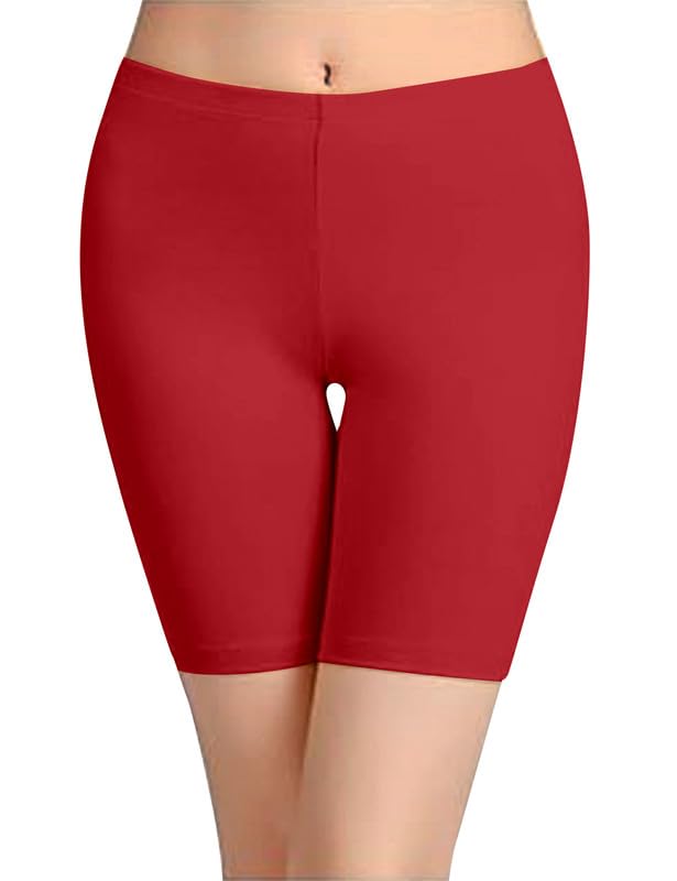 Image of TRENDMALLS Women's High Coverage Super Combed Cotton Elastane Stretch Mid Waist Shorties with Concealed Waistband Cycling Short
