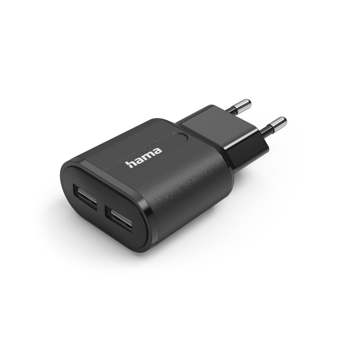 Ladegerät, 2X USB-A, 12 W, Schwarz