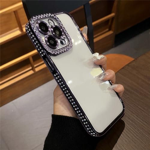 Coque galvanisée iPhone anti-jaunissement | Strass et silicone transparent
