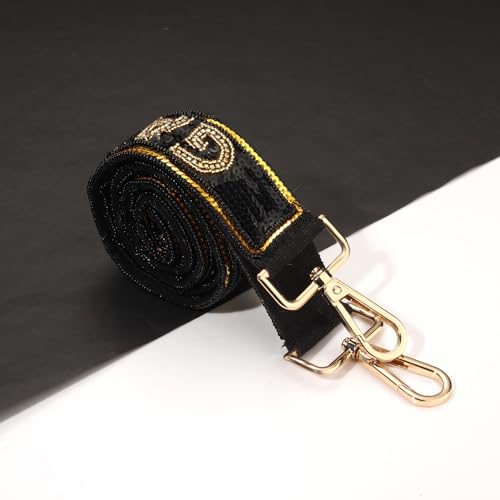 Image of YAHPERN Beaded Purse Straps Game Day Purse Strap Replacement Sequin Crossbody Football Purse Strap for Stadium Clear Bag