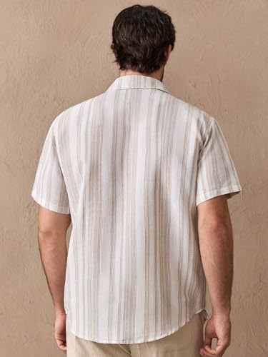 Image of Lymio Men Shirt || Striped Shirt for Man || Half Sleeve || Summer Style (Packs Also Available) (Lilen-Strip)