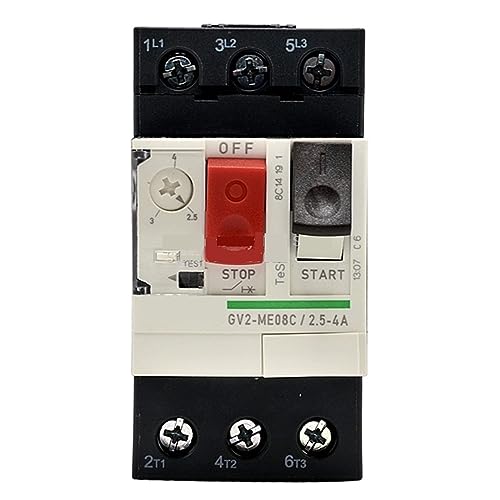 Disyuntor de motor GV2-ME08C de botón pulsador trifásico con protección magnetotérmica ajustable