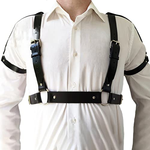 Men's Body Chest Harness Belt, Adjustable PU Leather Suspenders Shoulder Arm Body Chest Harness Bondage Strap Belt for Men Gay, BDSM Cosplay Costume Bar Nightclub Masquerade Party Club Clubwear2