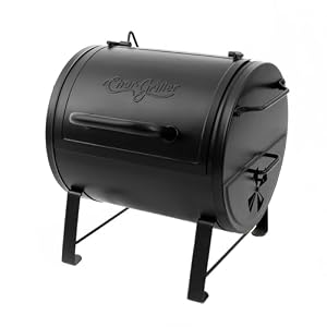 Char-Griller E82424 Portable Charcoal BBQ Grill & Smoker Side Fire Box Attachment – 250 Sq. In. Cooking Space, EasyDump Ash Pan, Dual Adjustable Dampers, Black