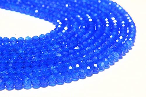 Rondelles chalcédoine bleue micro cut de qualité supérieure pour joaillerie fine