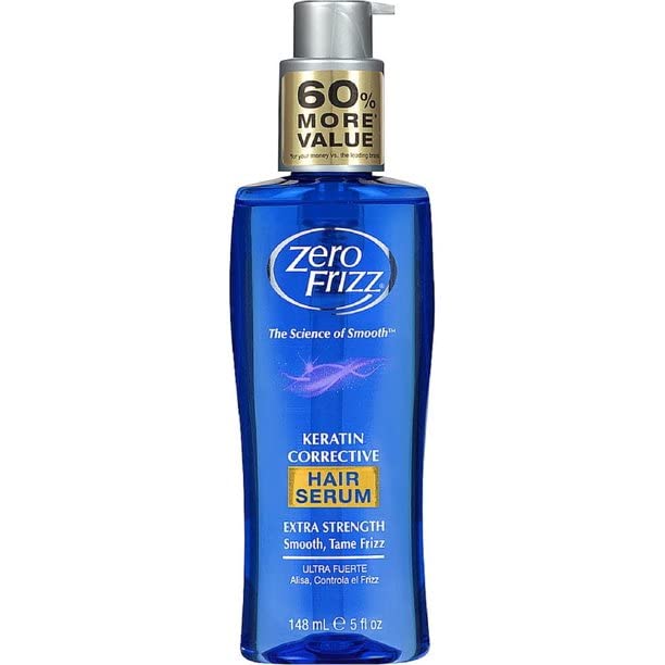 Zero Frizz Corrective Hair Serum 5 Ounce Bottle W/ Keratin (Pack of 3) Hair