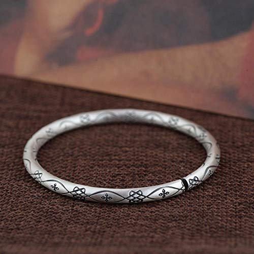 Bague style chinois rétro en argent S990 un bijou réglable pour femme