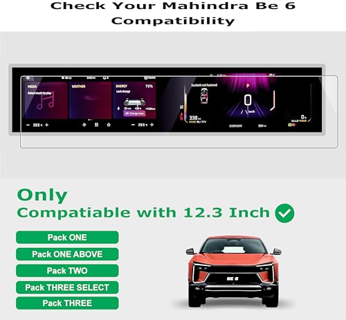 Image of OHAYO Military Strength Screen Protector For NEW MAHINDRA BE 6 9H+ Hardness, Strong Protection, Full Screen Edge-to-Edge Cover, Scratch Resistant, Bubble-Free Install, Ultra HD Clarity,With installation kit