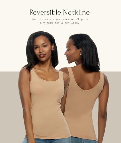 Image of Felina Reversible Cotton Womens Tank Top | 4-Pack