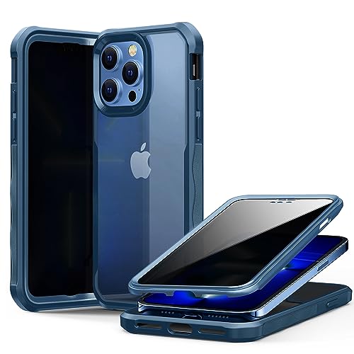 Coque de confidentialite iPhone 12 protection ecran integree antichoc 360 bleu