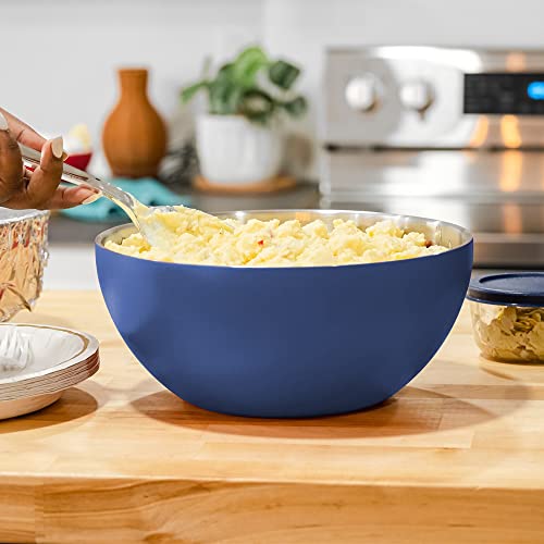 Served Brand | Premium Large Serving Bowl - Keep Food Hot Or Cold For Hours With Our Vacuum-Insulated, Double-Walled, Copper-Lined Stainless Steel Serving Bowl (Berry) #TOP4