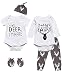 Mini Era 6 Pieces Outfit Set Baby Boys' Funny Deer Print Romper (0-3 Months, White03)