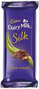 CadburyDairy Milk Silk Roast Almond Chocolate Bar, 55 grams (1.94 oz) - India (Vegetarian)