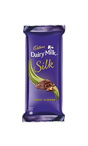 CadburyDairy Milk Silk Roast Almond Chocolate Bar, 55 grams (1.94 oz) - India (Vegetarian)