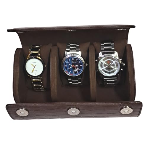 Image of THE CASE PU Leather Premium Smart Watch Case for Men & Women For 3 Slots Watch Roll Organizer