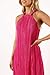 Petal & Pup Women's Melody Plisse Halter Maxi Dress, Pink