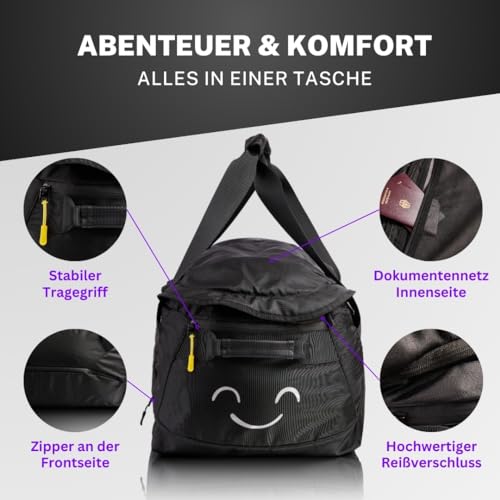 ISIBELL® Dachbox 4 er Taschen Set mit Trittstufe für einfaches Be und Entladen und Identifikaitonsmarker/Duffel Bag/dachbox Taschen/Tasche für dachbox