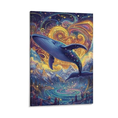 Impression sur toile baleine 50x75cm | Tableau art mural moderne