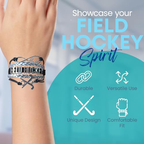 Infinity Collection Field Hockey Bracelet, Field Hockey Jewelry, Field Hockey Gifts, Field Hockey Charm Bangle Bracelet. Gift for Field Hockey Players