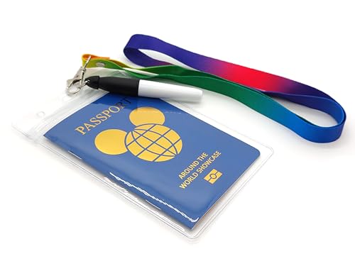 Drinking Around The World Passport With Cover Pen & Lanyard Perfect For Trip To Epcot (Rainbow)