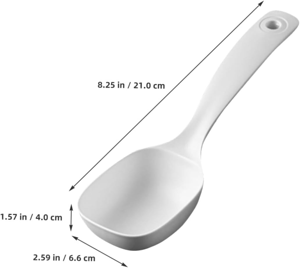 4 Pack White PP Soup Serving Spoon Set, Reusable Long Handle Ladles