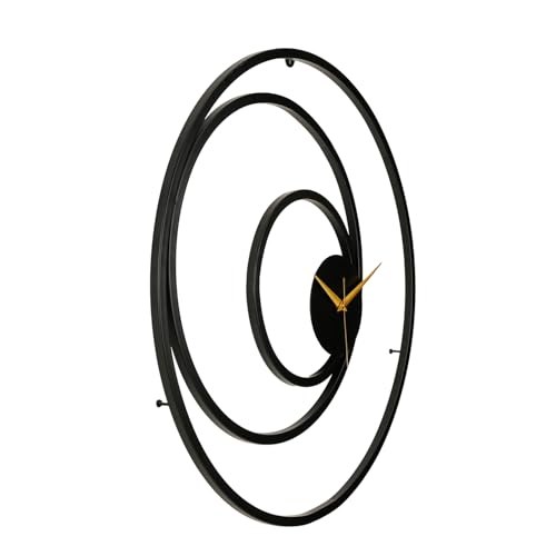 Image of Wakefit Metal Analog Wall Clock Big | 28 Inch | Laser Cut Abstract Home Decor & Gifting Option | for Living Room Study Bedroom & Office Decor | Clokel Metal Wall Clock 700MM Black