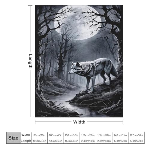 Plaid loup canape couverture flanelle douce pour soiree cocooning